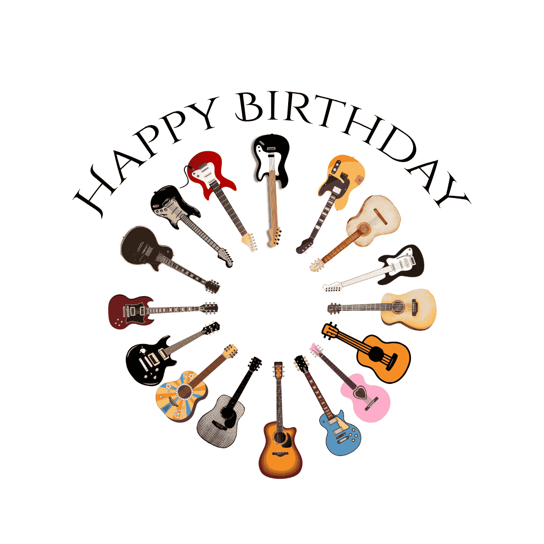 Guitar Fan Charity Birthday eCard